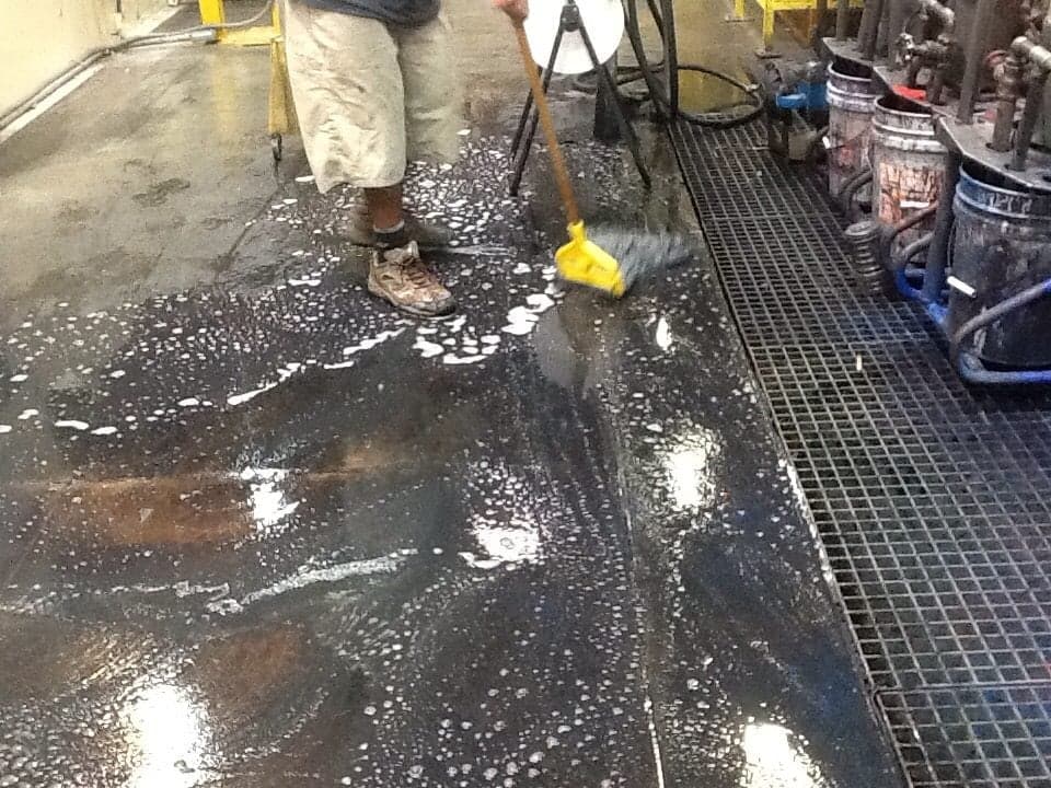 Floor cleaning process